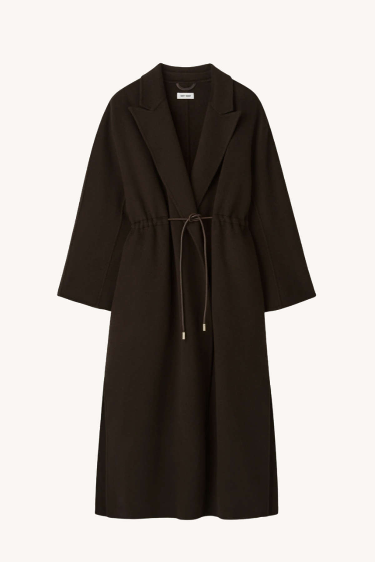 long sleeve drawstring coat - mocha