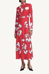 soft florals dress - red white