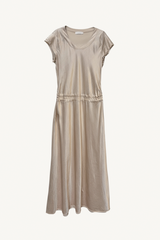 bias cut dress - silver peony