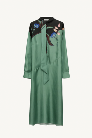 seductive blooms dress - autumn green