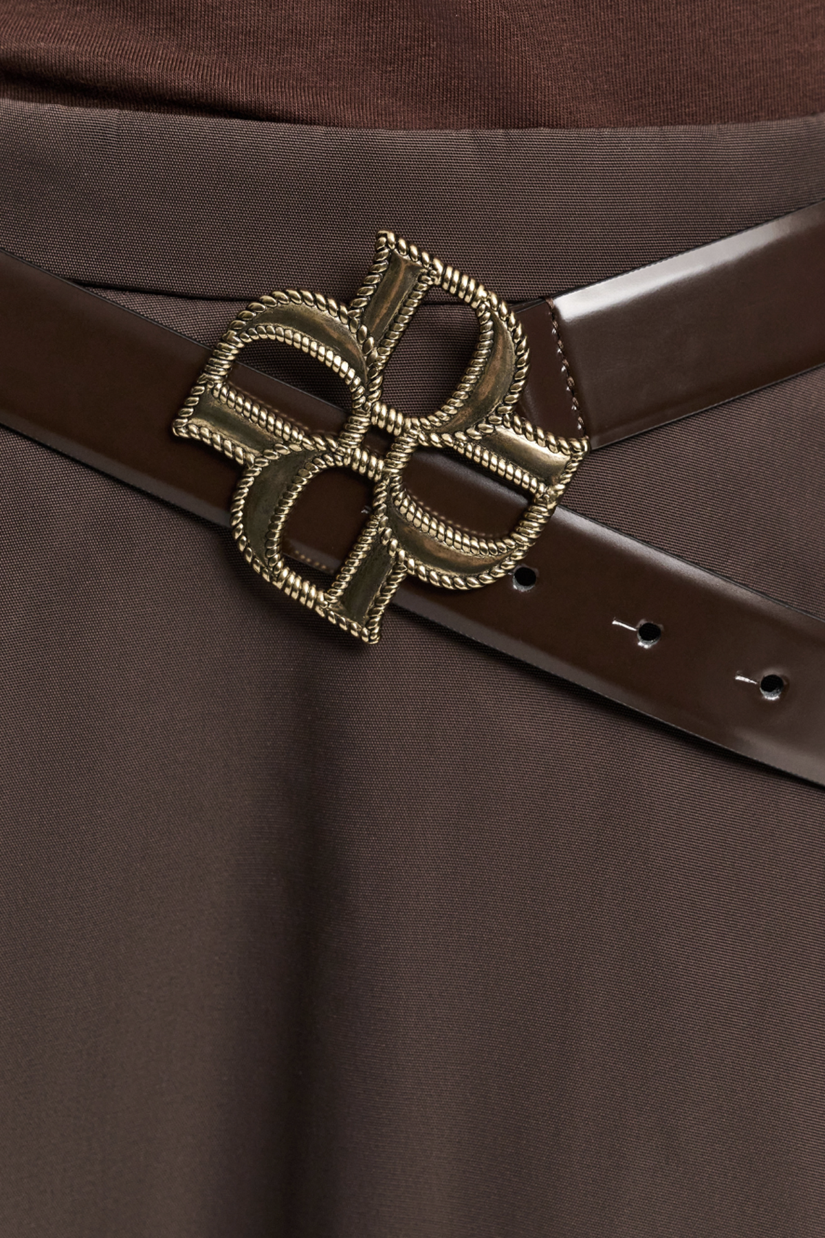 subtle shine d rose belt - chocolate tweed