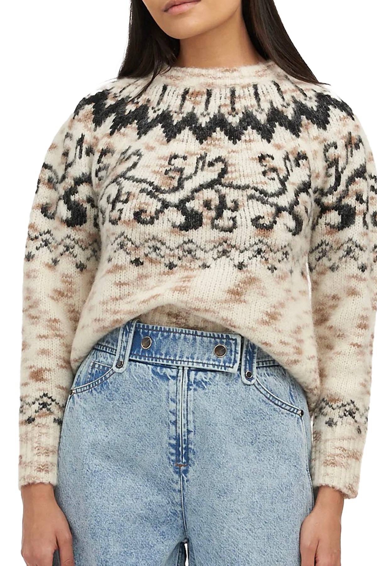 duke fair isle sweater - cream multi