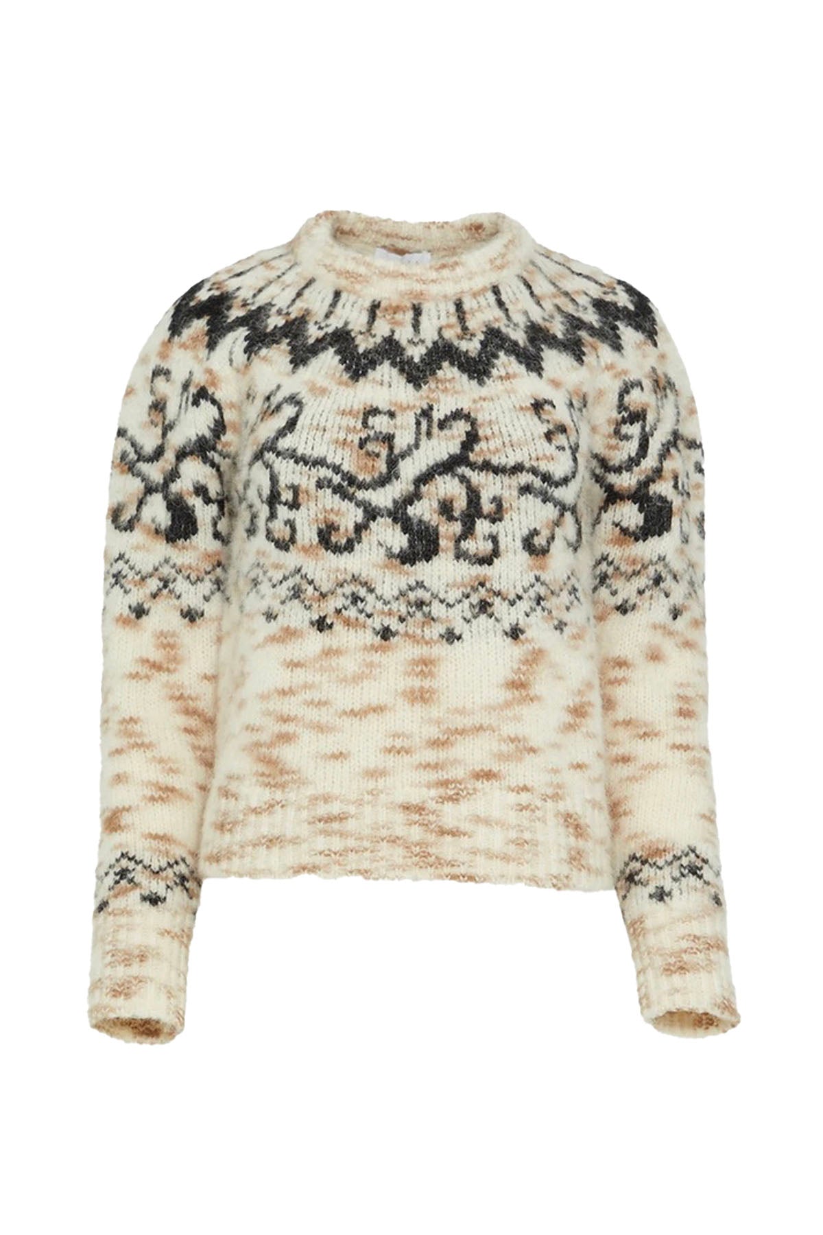 duke fair isle sweater - cream multi