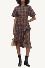short sleeve draped dress - dusk multi