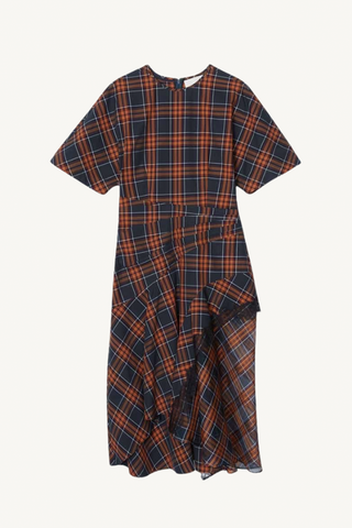 short sleeve draped dress - dusk multi