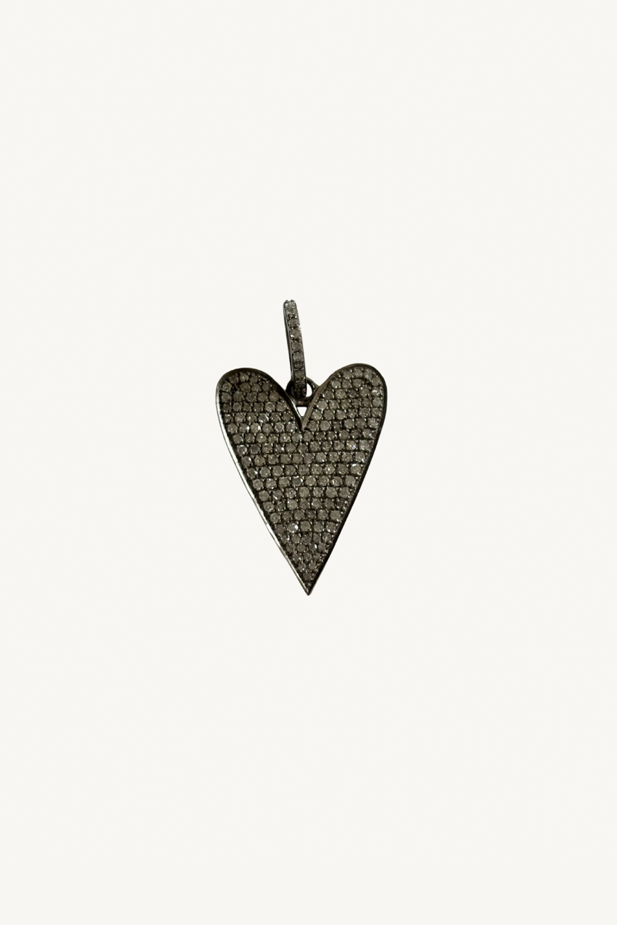 silver and diamond heart pendant