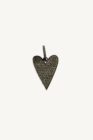 silver and diamond heart pendant