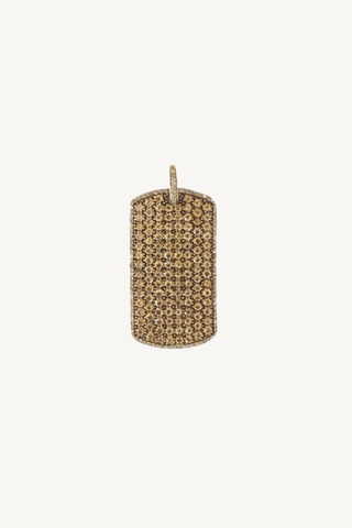citrine and diamond tag pendant