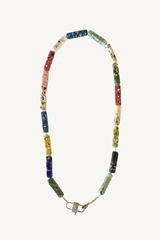 lamp work glass rectangle necklace
