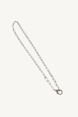 17" silver chain with extender and pave diamond clasp