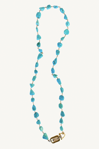 sleeping turquoise necklace with diamond clasp