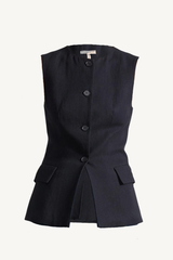 elu crew vest - black