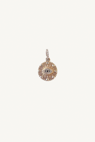 14K gold evil eye pendant