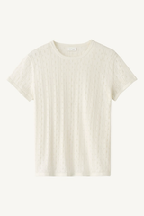 pointelle tee - feather white