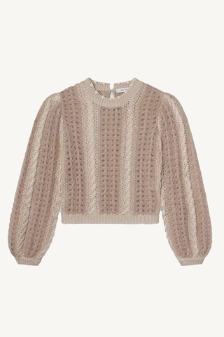 femme cable mix sweater - blush multi