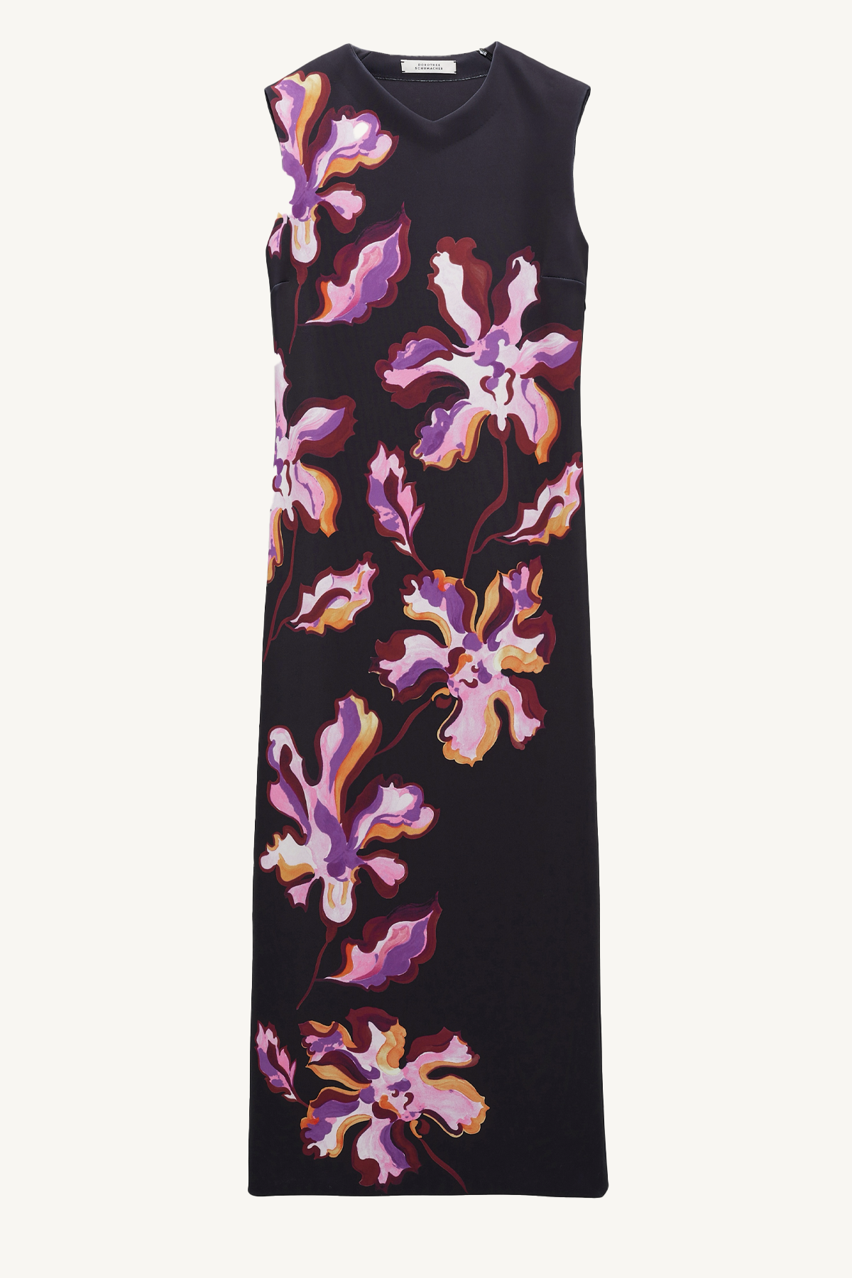 flame flower dress - flame flower black