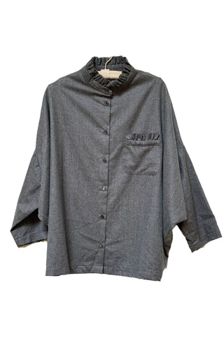 shirt with collar and pocket - grey flannel