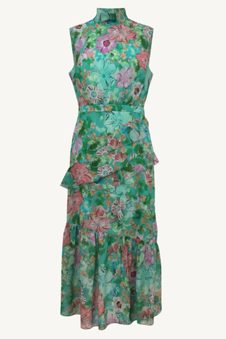 fleur ruffle dress - watercolor