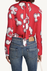 soft florals blouse - red white