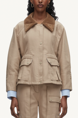 flounce combo jacket - praline multi