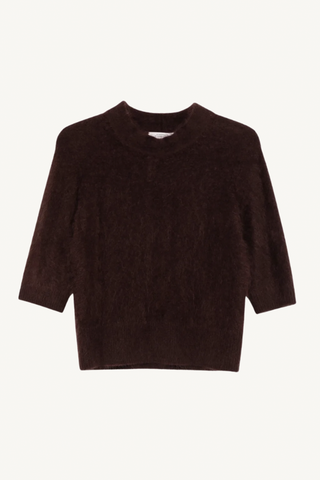 fluffy statement pullover - dark chocolate