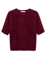 fluffy luxury pullover - burgundy