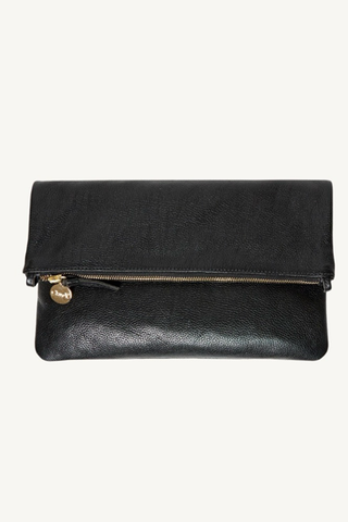 foldover clutch - black