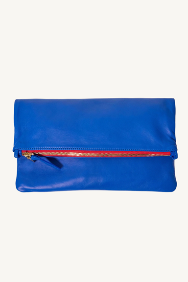 foldover clutch - electric blue
