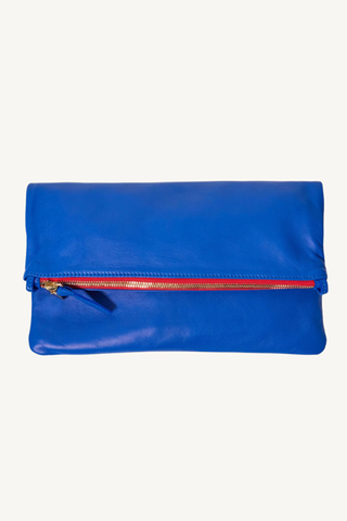 foldover clutch - electric blue