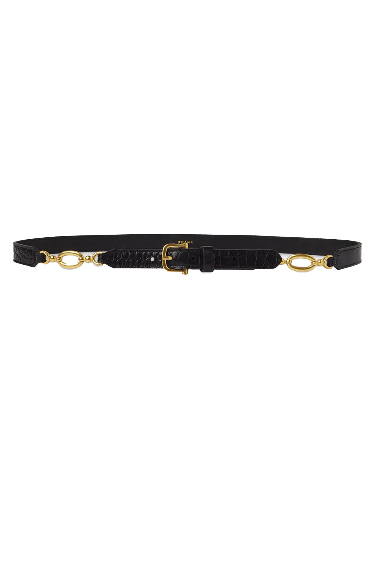 jewelry detail belt - black croc