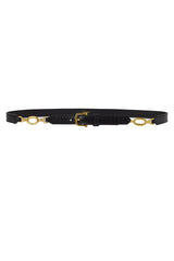 jewelry detail belt - black croc