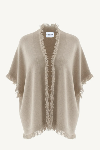 sleeveless cashmere cardigan - beige chine