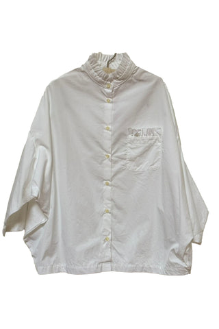 shirt with collar and pocket - white