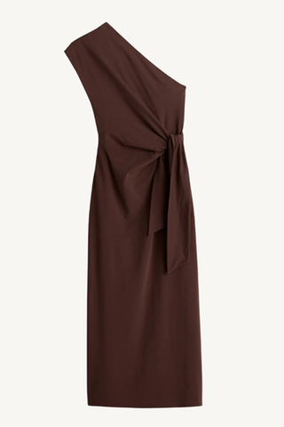 georgie one shoulder maxi - chocolate