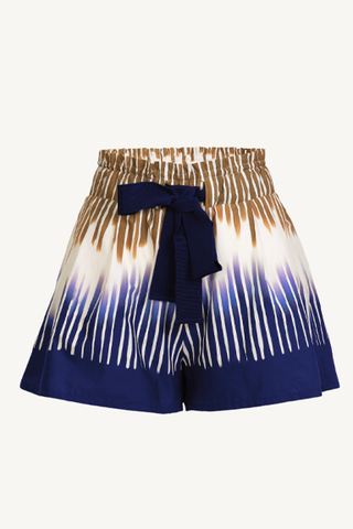 giorgio short - navy mustard abstract