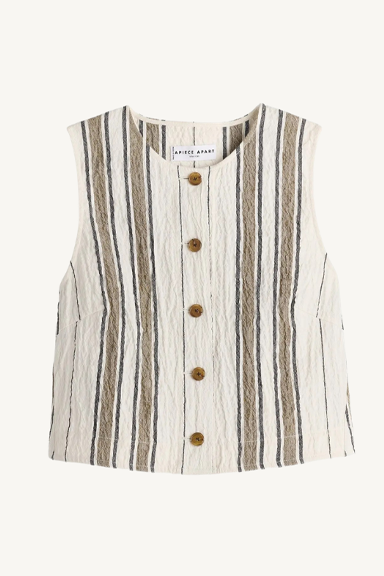 stripe godet tank - affogato stripe