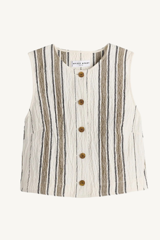stripe godet tank - affogato stripe