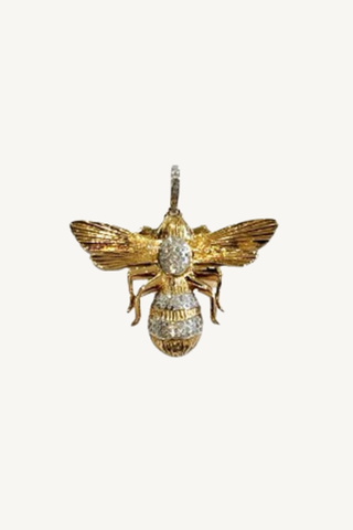 gold and diamond bee pendant