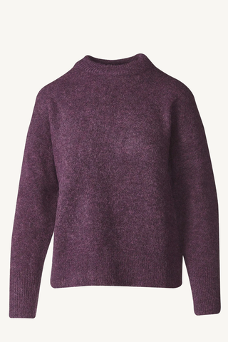 lofty easy crewneck sweater - grape