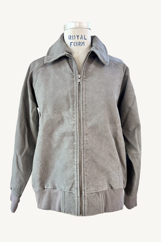 leather bomber jacket - smoke