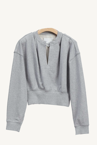 long sleeve cropped sweatshirt - grey