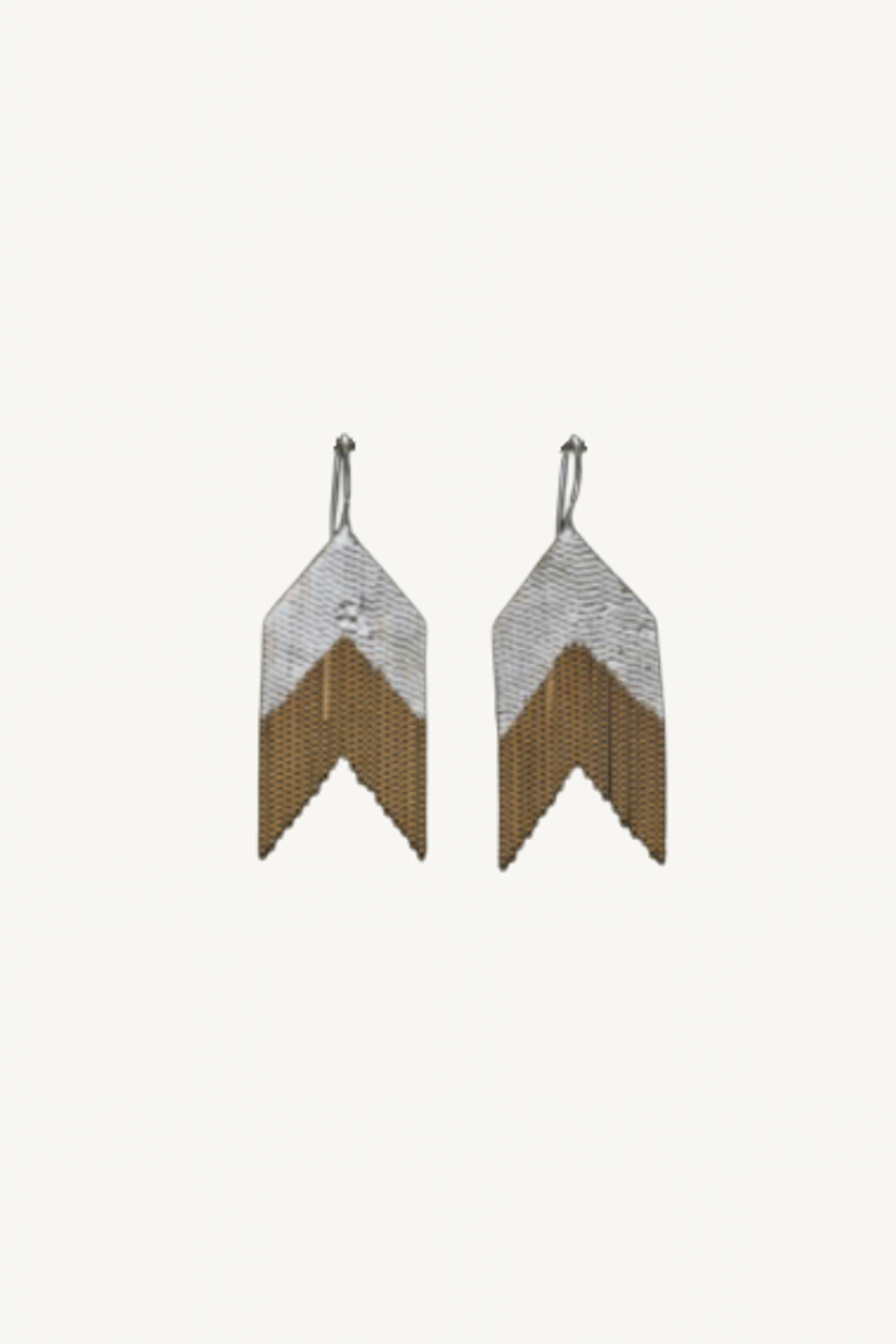 cue earrings - brass and silver