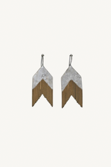 cue earrings - brass and silver