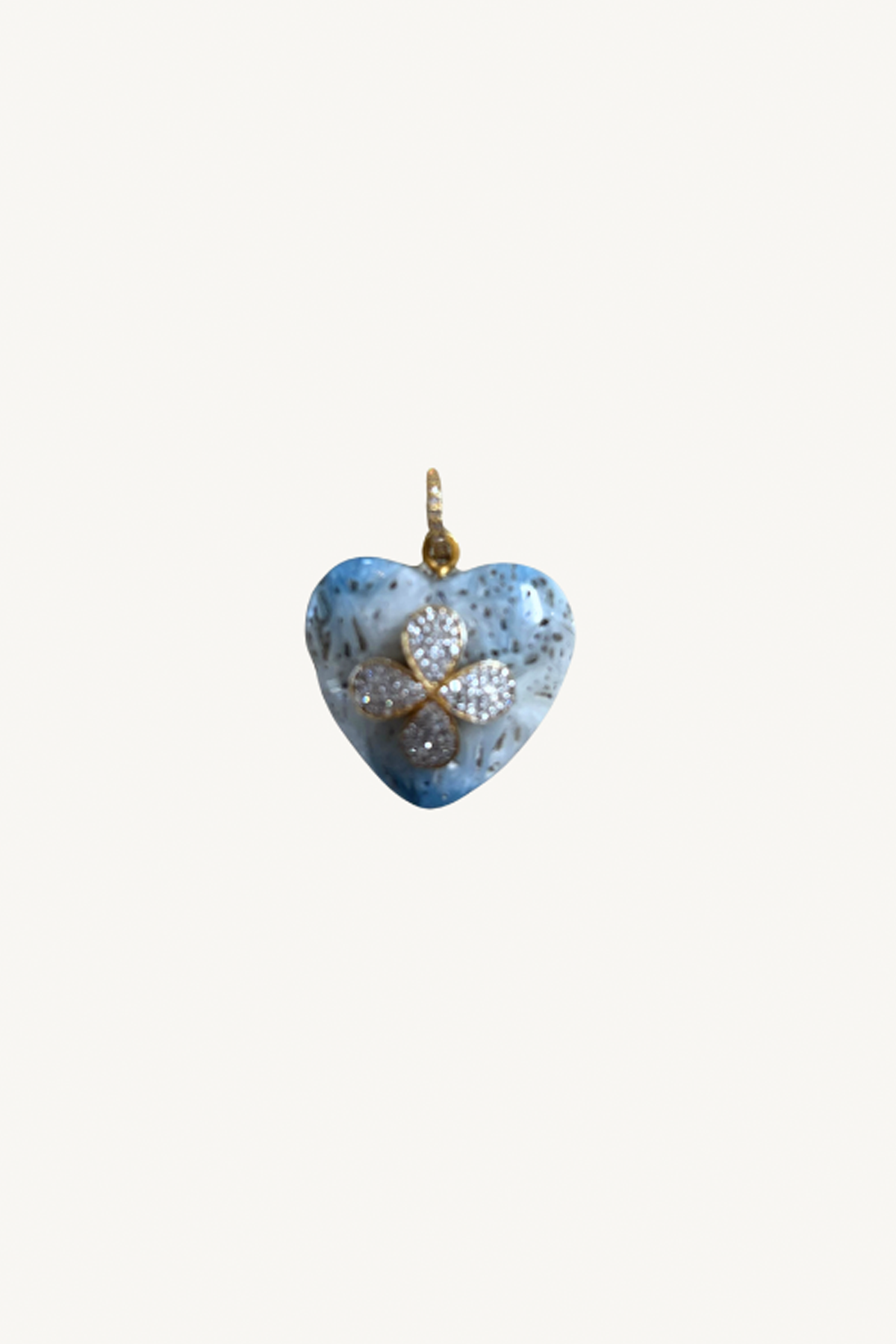 blue agate heart pendant
