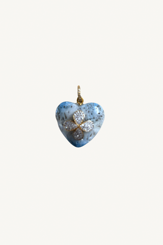 blue agate heart pendant