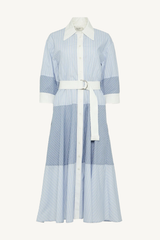 helmi striped shirting dress - blue