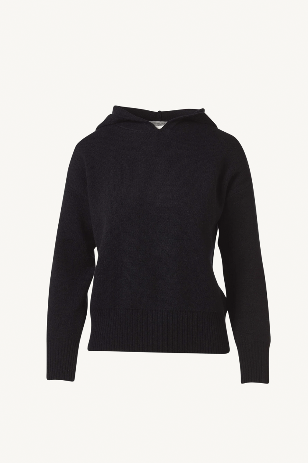 double knit hoodie - black
