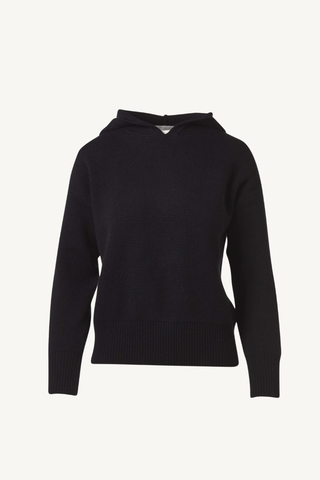 double knit hoodie - black