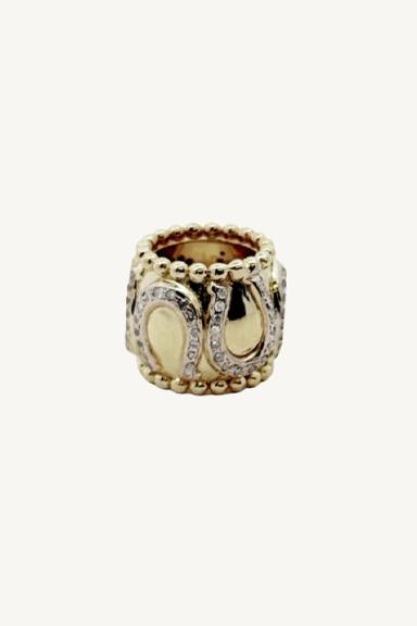 gold and diamond horseshoe bead