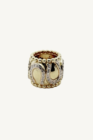gold and diamond horseshoe bead